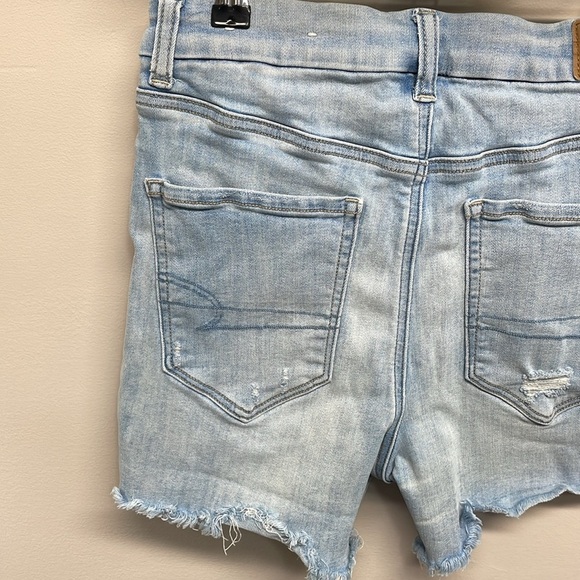 American Eagle Next Level Stretch Curvy Hi-Rise Shortie Denim Jeans Shorts 6 - Picture 5 of 15